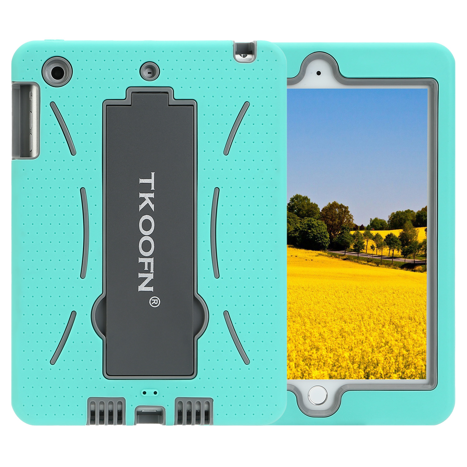 SHOCKPROOF Heavy Hard Rubber Stand Case Cover For iPad Mini 2 3 iPad